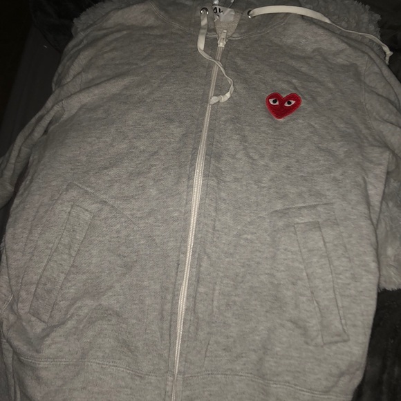 Comme des Garcons Other - Comme des garçons play zipped grey hoodie